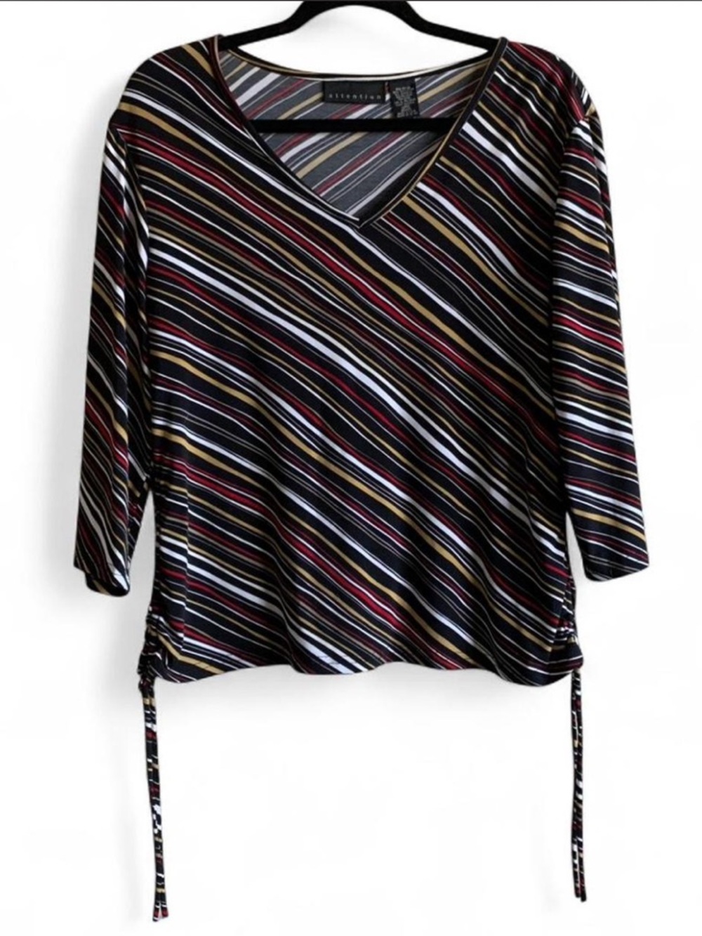 Y2K Attention Striped Tie Top Size Large